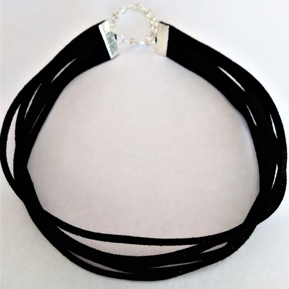 NEW Multi Strand Black Boho Gypsy Choker Necklace - Picture 4 of 4